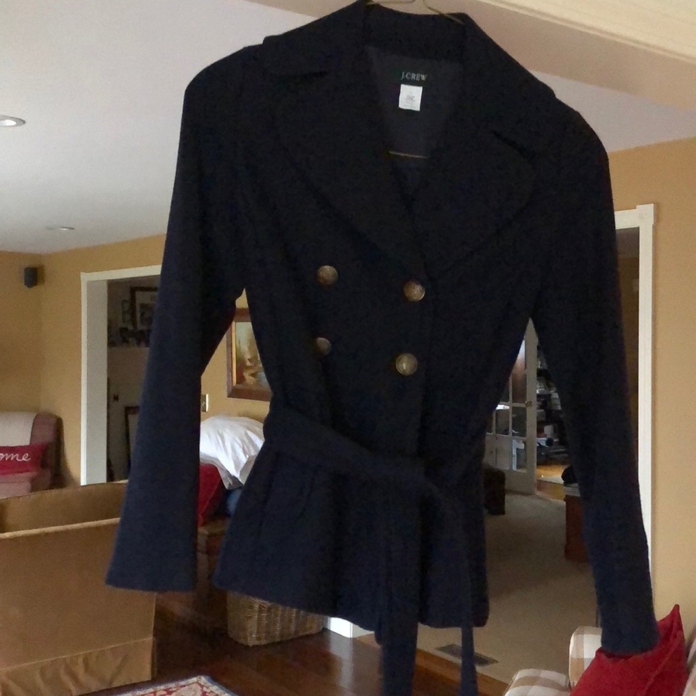 J Crew navy pea coat